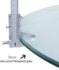 Close-up of 20 Inch Lazy Susan Turntable With Tempered Glass Transparent Rotating Serving Tray thickness measurement