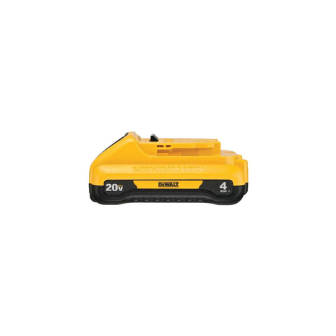 Side view of 20V Max 4Ah Lithium Ion Battery 2 Pack DCB240-2 for 20V power tools and chargers, lightweight and powerful