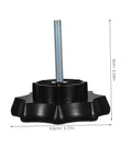 Spare Tire Bolt Replacement For Secure Mounting Easy Install DIY Friendly Tire Hold Down shown with dimensions, black color.