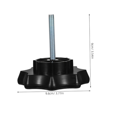 Spare Tire Bolt Replacement For Secure Mounting Easy Install DIY Friendly Tire Hold Down shown with dimensions, black color.