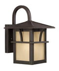 Front view of Statuary Bronze Outdoor Wall Lantern, 1 Light, Weatherproof Aluminum Construction, Wet Location Rated, cETL Listed.