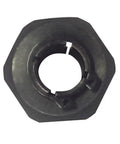 Rock Solid Half Inch Router Collet With An Auto Release Grip That Locks Bits Tight And Makes Quick Swaps No Sweat, top view showing hex shape.