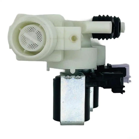 Three Way Water Inlet Valve Solenoid Control For Laundry Machines Built To Last No Fuss Plastic And Metal Construction Fast Precise Flow Switching For Reliable Everyday Appliance Performance, white and black laundry valve