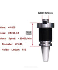 Heavy Duty Bt50 Cnc Milling Tool Holder Built Like A Tank From Rust Resistant Steel, 150mm length, 47.625mm bore diameter.