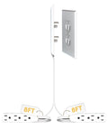 Ultra Thin Outlet Concealer Kit For Hidden Outlets And Cord Management with flat low profile cover and dual 8-foot cords
