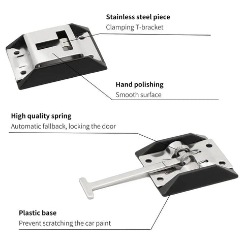 Heavy Duty 304 Stainless Steel RV Door Holder Latch For Campers And Travel Trailers with T-style catch and polished finish.