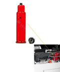 Fresh Metal Red Fire Extinguisher For 1/14 Scale Rc Excavator showcased with detailed mounting options for easy installation.