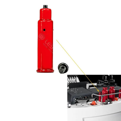 Fresh Metal Red Fire Extinguisher For 1/14 Scale Rc Excavator showcased with detailed mounting options for easy installation.