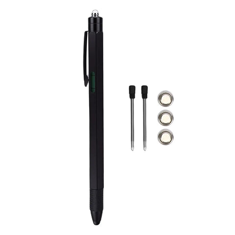 10 In 1 Multitool Pen With Ruler And Bottle Opener, Metal Touchscreen Pen For Everyday Carry, showing pen and extra tools.