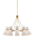 White Horn Pendant Chandelier Featuring Brass Accents And Glass Shades Adjustable Hanging Chain For Modern Farmhouse Living Room Bedroom Hallway Decor Eye Catching Statement Piece Amp Up Your Space Vibe Today, 7 light white horn design with brass accents.