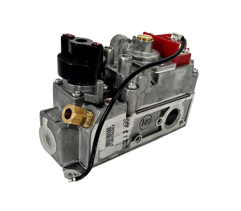 Dexen 200-D replacement millivolt natural gas valve with brass fittings and black control module