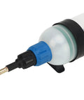 Close-up of the Ultimate 1.5L Fluid Extractor Engine Oil Syringe With Smart Arrow Case universal connector for engine oil transfer.