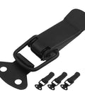 Spring Loaded Toggle Latch Clamp Set For Cabinets And Boxes Medium Size Black Finish 4 Piece Kit With Screws For Windows