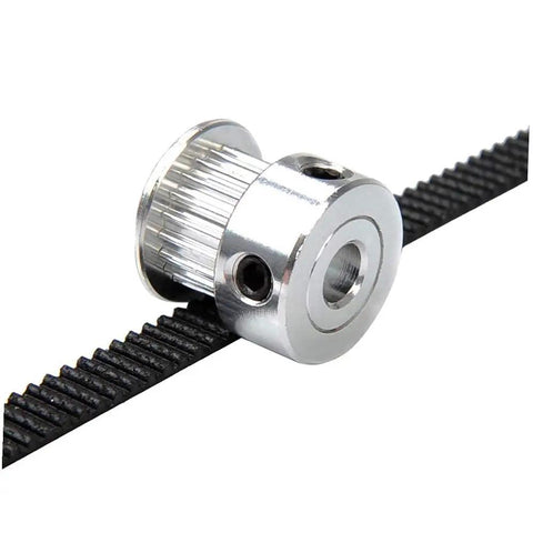 GT2 Timing Belt 250mm Long 125 Teeth 2mm Pitch 6mm Wide Closed Loop Synchronous Belt Workhorse For 3D Printers And CNC Machines With Durable Fiber Reinforced Rubber pack of 10, close-up on pulley