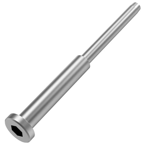 Metal swage stud end of 20 Pack Invisible Cable Railing Kit For One Eighth Inch Stainless Steel Cable With Receiver And Swage Stud Ends Fits 2x2 And 4x4 Wood Or Metal Posts Great For Decks And Stairs Level Or Angled Install DIY Friendly Low Profile Modern Look