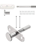 Heavy Duty Spring Loaded Plunger Latches For Cabinet Doors And Toolbox Catches, stainless steel parts, includes spring and latch.