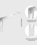 Triangular Cold Rolled Steel Shelf Bracket, 5.5 By 5.5 Inch Corner Support, heavy-gauge with durable finish, wall-mount design.