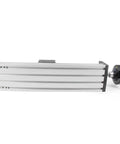 Beefy 250mm Linear Rail Guide With Double Optical Axis And SFU1605 Ballscrew 5mm Lead Manual Sliding Table For CNC Router Machines High Hardness Metal Construction 250mm Travel, side view with hand crank