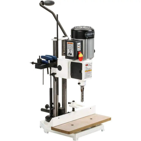 Badass Built Rock Solid Three Quarter Horsepower Heavy Duty Benchtop Mortising Machine With Swiveling Base Gas Spring Return.