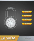 2 Inch Wide Dial Combination Lock With Preset Three Digit Code Black Turnplate Pack Of 16 With White Dial Illustration
