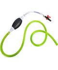 Heavy Duty Manual Fuel Siphon Pump For Cars And Trucks Featuring Wicked Smooth High Flow Transfer PVC Hose With Reliable Anti Backflow Valve, green hose