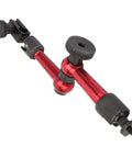Dial Indicator With Articulating Arm Adjustable Universal Magnetic Base Stand Digital Test Indicator For Precise Mechanical Measurement Workshop Machining Tool With Easy Setup And Rock Solid Stability, shown with metallic articulating arm.