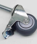 Heavy Hitter Industrial Swivel Casters With M16 Threaded Stem And Zero Hassle Dual Brake System featuring TPR rubber wheel and metal swivel.