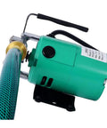 330 Gph Electric Utility Water Transfer Pump 115V One Tenth Hp Self Priming Portable Pump with green hose connection.
