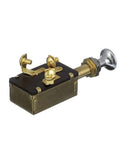 Heavy Duty Three-Position Push-Pull Switch For Dual Circuits With Chrome Knob And Stainless Steel Springs Fits Panels Up To 1 Inch Rated 25 Amps At 6 VDC And 15 Amps At 12 VDC Rugged Boat Electrical Control Switch, angled view