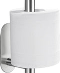 Stick On Toilet Paper Holder No Drilling Stainless Steel Brushed Finish with roll, easy install for bathroom