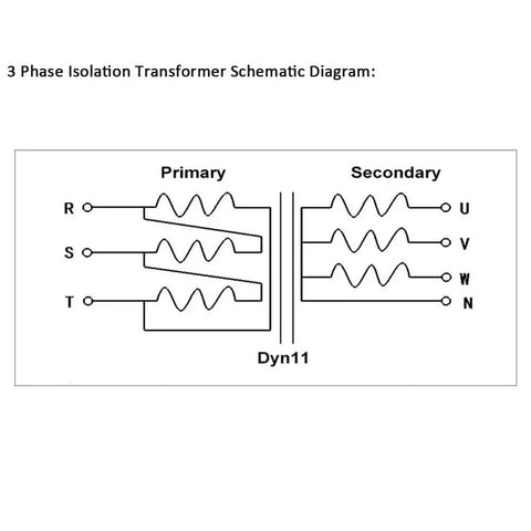 5 kVA 3 Phase Isolation Transformer For Industrial Use Dry Type Copper Winding Power Converter Three Phase Step Up Down Voltage Transformer 240V To 380V Heavy Duty Built Tough Industrial Grade schematic diagram