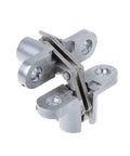 Hidden Cross Hinge for Concealed Mortice Doors, 180 Degree Opening Adjustable Folding Door Hinge, Invisible Door Hinge for Cabinets and Furniture, Durable Alloy Construction with Brushed Finish for Modern Homes and Shops