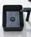 Matte Black Vessel Sink And Faucet Combo For Bathroom Above Counter Rectangular Ceramic Sink With Matte Black Faucet