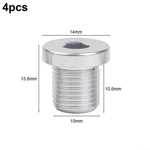 4 Pack Rear Derailleur Hanger Bolts Aluminum Alloy 13.8mm Length M10xP1.0 Thread For Bike Chain Tensioner Installation