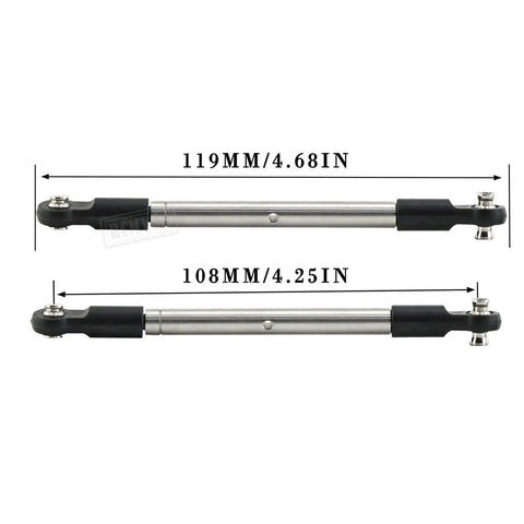 Stainless Steel Adjustable Turnbuckles Camber Links Upgrade For One Tenth Scale WideMaxx RC Car Ready To Roll With Included Screws