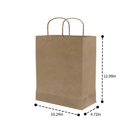 Medium Kraft Paper Bags With Handles 250 Pack Bulk For Daily Use Retail Packaging And Craft Decor Color Options In Kraft Brown.