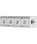Lightweight Aluminum Pneumatic Block 40x40mm With G1/2 Inlet And G1/4 Outlet For Factory Automation Equipment, side view