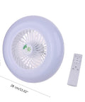 XEGZLH Ceiling Fan Light E27 Lamp Head Fan with Remote Control 2700-6000k Adjustable for Study Bedroom Bathroom, 28cm diameter.