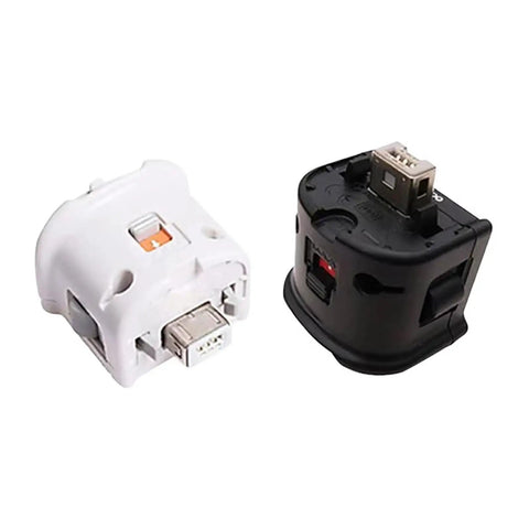 Motion Controller External Adapter For Enhanced Gesture Recognition And Precision Boost Your Sports And Action Games With This Sensor Accelerator Compatible With Original And Remote Controllers, white and black adapters.