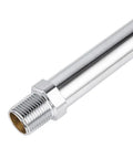 Chrome plated brass body of Frost Free Sillcock Hose Bibb, 12 Inch Length, Half Inch MIP To Three Quarter Inch Hose Thread, Lead Free.