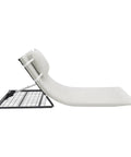 Electric Adjustable Bed Backrest With Remote For Reclining 80 Degrees, beige support pillow at an angle, showing thick sponge material.