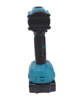 Badass Cordless Drill with Brushless Motor 55Nm Torque showing the rear view of the handle and battery pack, durable design for tough jobs.