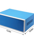 Blue Metal Electronics Enclosure Project Case For DIY Builds Junction Box With Four Mounting Feet 12.6 X 10.6 X 4.7 Inches Tough Protective Housing