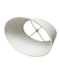 Shallow Oval Hardback Lamp Shade Linen White 14 x 8.5 Top, 16 x 10.5 Bottom, 9 Inch Height with V Notch Fitter viewed from below