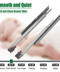 Undermount Drawer Slides 15 Inch Full Extension Soft Close Concealed Runners, 6 Pairs With Mounting Screws shown quietly gliding