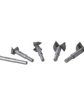 Five-piece woodworking hinge hole drill bit set with hinge cutter heads