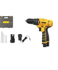 Rugged 12V Cordless Electric Drill Featuring a Long Lasting Lithium Battery and Dual Gear Speeds to Crank Out 30Nm of Torque for Tough DIY Projects and Precision Screwdriving Jobs with case and accessories.