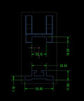 Technical drawing of TS Precision Table Saw Stock Guides For Straight Rips And Perfect Dadoes, dimensions and structure shown.