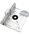 Tough As Nails Aluminum Router Table Insert Plate with precise scale, designed for wood router cutting, fits 85X85MM and 70X60MM openings.