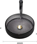 s Sink - Tempered Bathroom Vessel Basin for Bar, Cloakroom, Countertop with Accessories - Design for Home Decor, round shape, black, 400mm diameter